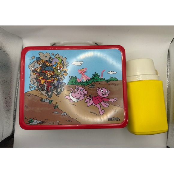 Thermos Other - Vintage 1984 Pink Panther And Sons Thermos Brand Metal Lunchbox With Thermos